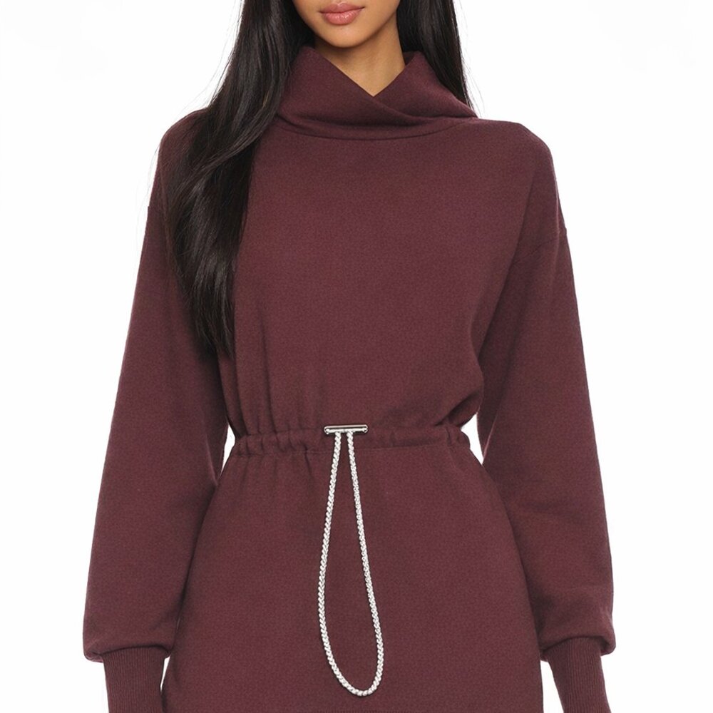 Varley‎ XL Freya Sweatshirt DoubleSoft Pullover Drawstring Waist Plum Raisin